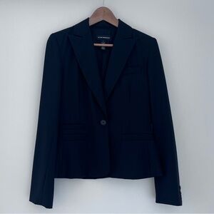Club Monaco Single Button Blazer, Black, 100% Wool, Size 4